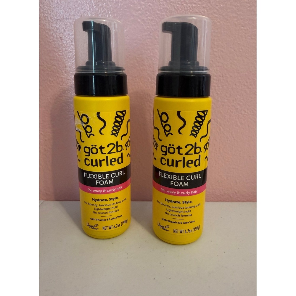 Got2b Curled Flexible Curl Foam for Wavy and Curly Hair 6.7oz Lot of 2 New